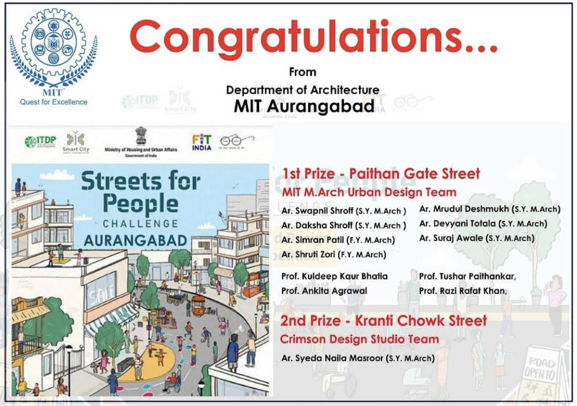 First Prize Winner “Street for People” Design Competition, Aurangabad
